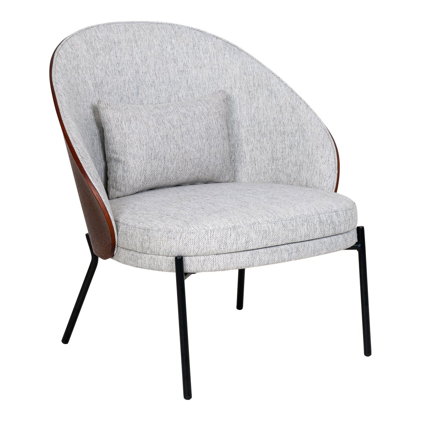Canelas Lounge Chair Hellgrau / Dunkelbraun
