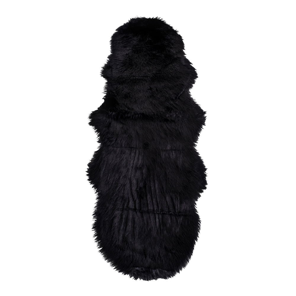 Lammfell Kunst Schwarz, 60x180cm