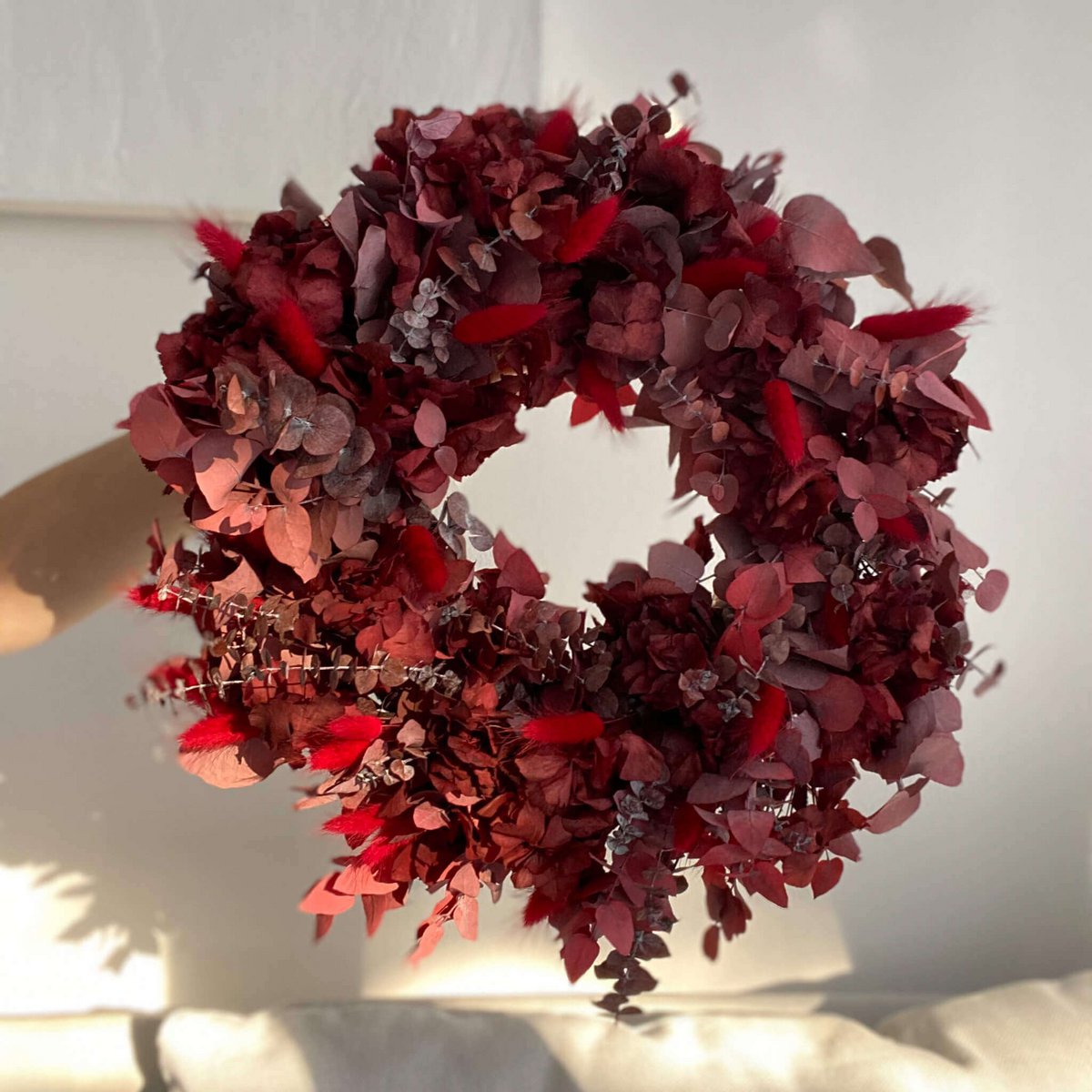 Adventskranz Trockenblumen "Rouge"