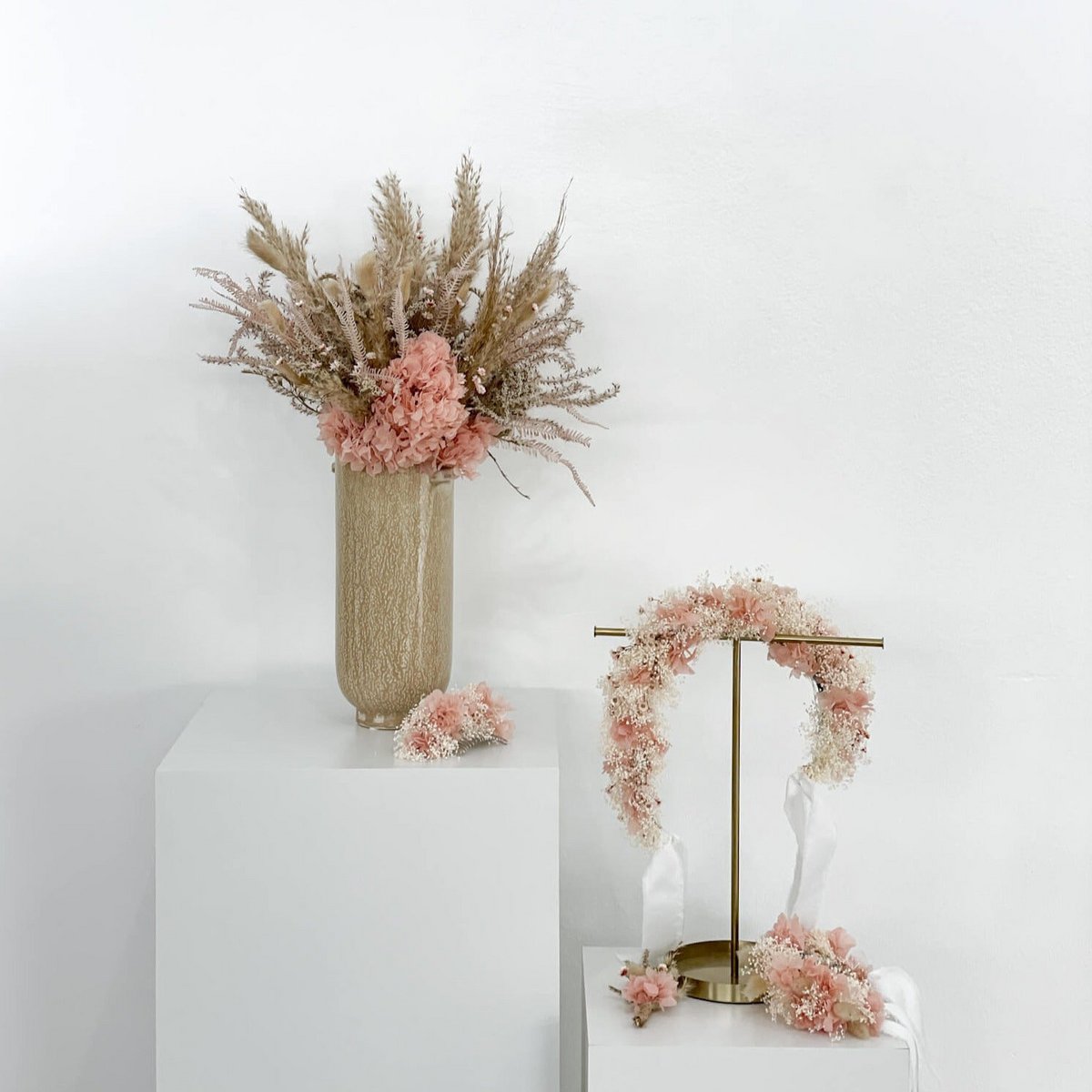 Haarkamm Trockenblumen rosa | Outlet