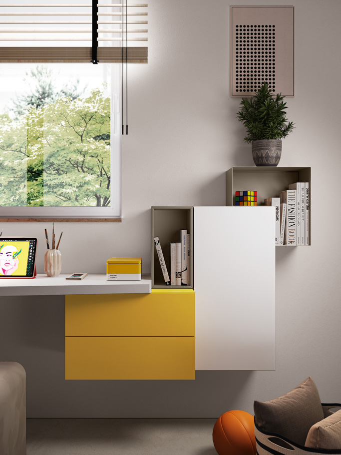 Jugendzimmer mit begehbarem Kleiderschrank & Glastür