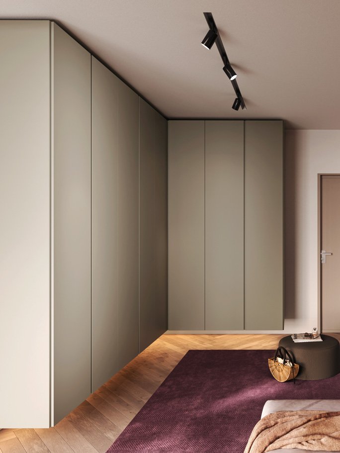 Jugendzimmer mit Eck-Kleiderschrank & Tetris-Bett