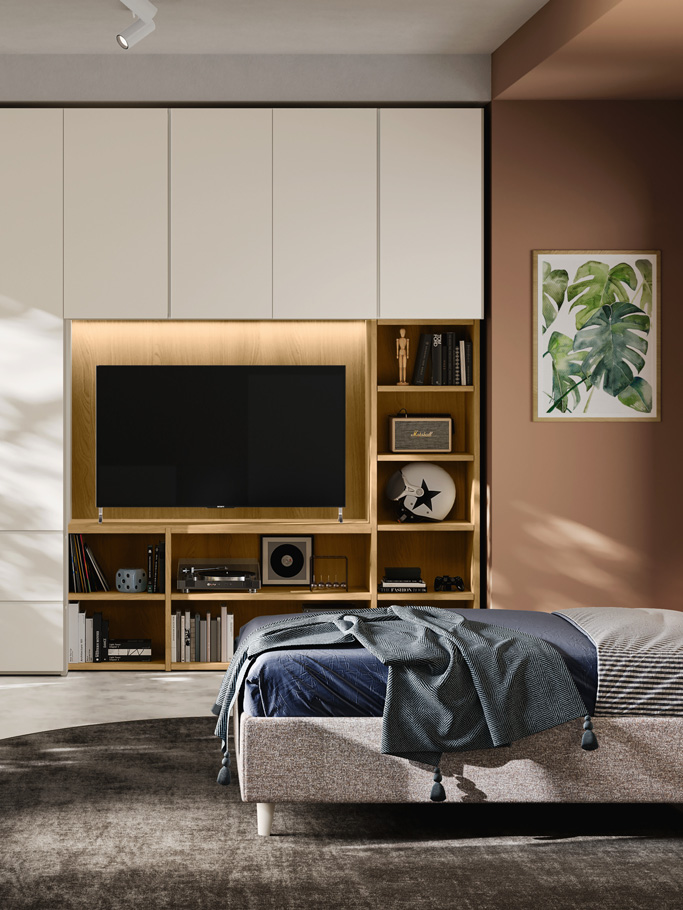 Jugendzimmer mit Kleiderschrank & Regal