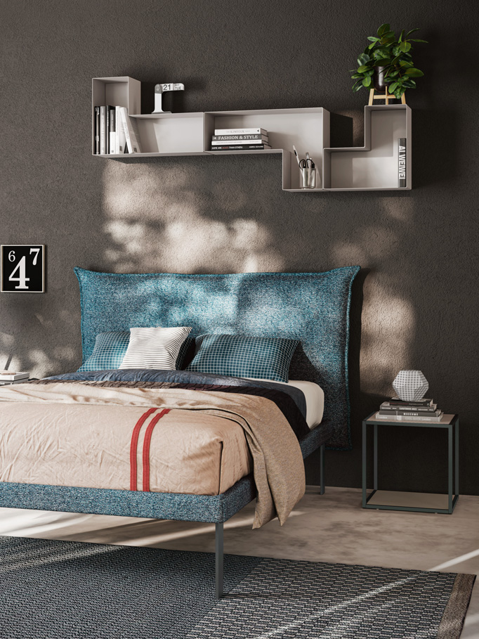 Jugendzimmer mit Brückenschrank mit Bett & Arbeitsplatz