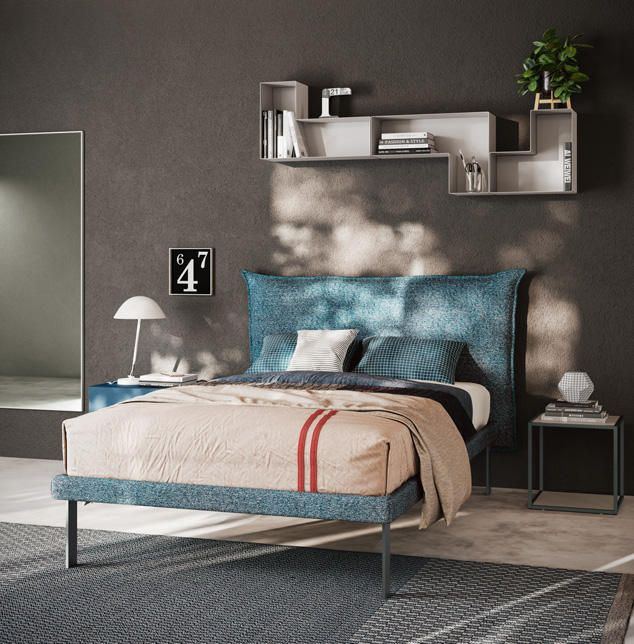Jugendzimmer mit Brückenschrank mit Bett & Arbeitsplatz