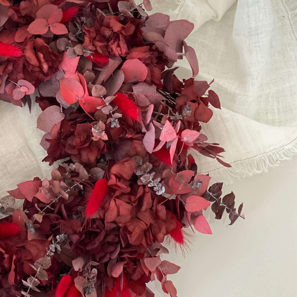 Adventskranz Trockenblumen "Rouge"