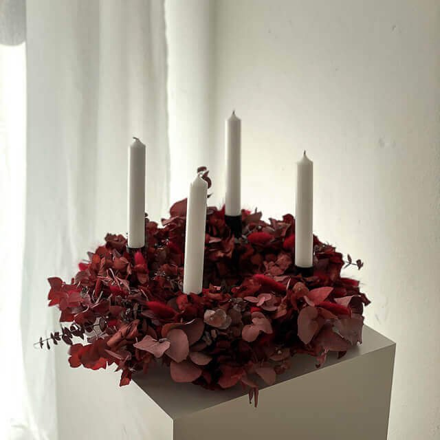 Adventskranz Trockenblumen "Rouge"