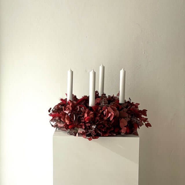 Adventskranz Trockenblumen "Rouge"