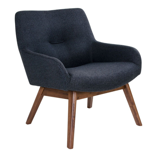 London Lounge Chair  Dunkelblau, noce