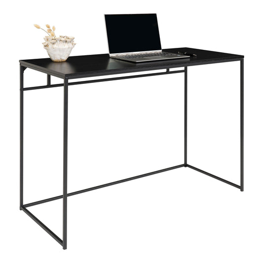 Vita Schreibtisch, schwarz mit schwarzem Rahmen 100x45x75 cm Schwarz