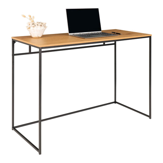 Vita Schreibtisch, Eiche mit schwarzem Rahmen 100x45x75 cm natur