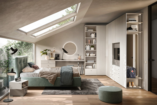Jugendzimmer mit Eckschrank & TV-Modul – clever wohnen mit Stil